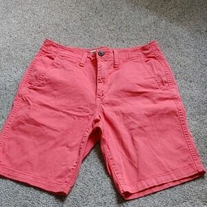 Men's Arizona Jean Company Flat Front Pink Shorts Size 30 inseam 7" Preppy Chino
